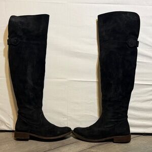 Frye Black Suede Over-the-Knee Boots